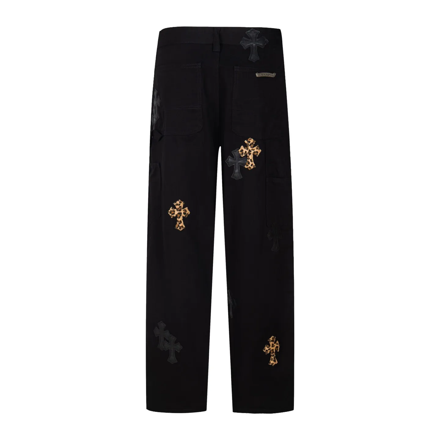 P260 Chrome Hearts Leopard Print Jeans with Black Leather and Wooden Leather Elements Washed Jeans. Really restores the ultimate vintage texture. Three-dimensional version. Loose and comfortable, not picky about the figure. Makes taller and slimmer. Factory-made. Original factory quality control. Same style for men and women. Can be matched with couples. Versatile recommendation. Must-have jeans for all seasons. Fashionistas have been disappointed. From the quality selection of fabrics, the tailoring of details, and the matching of patterns, they are all impeccable! The upper body is so handsome when worn...it can be easily worn by men, women and children! The craftsmanship is made of heavy-duty washed pure cotton denim fabric. After washing, it is soft and thick. It is very stylish when worn on the body. Style number: 1776# Color: black Size: 28 30 32 34 36